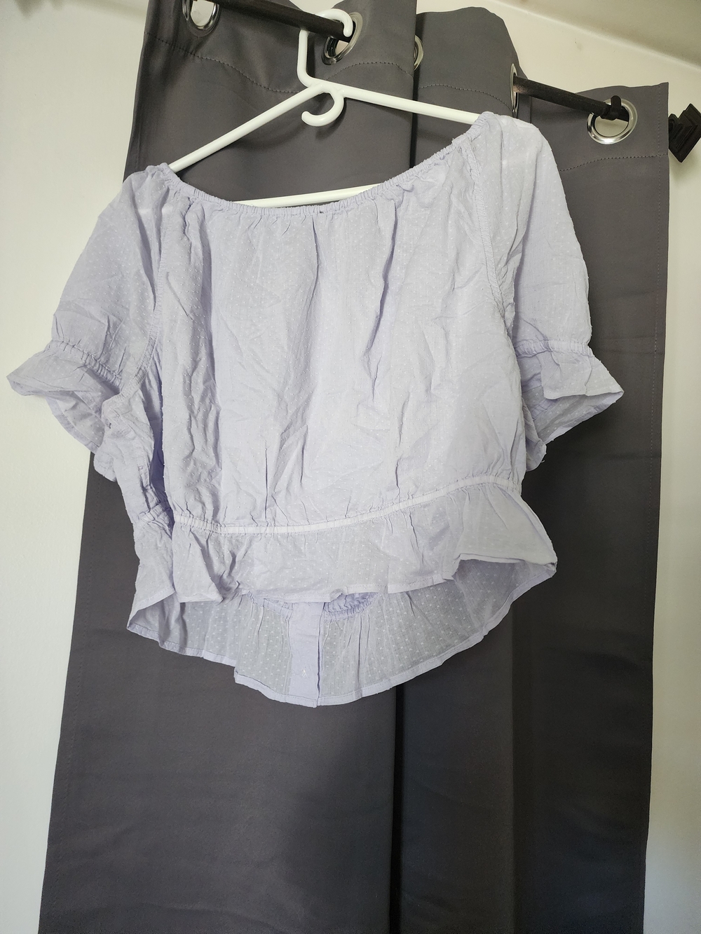 NWT J. Crew Light Lavender Off-Shoulder Blouse - Picture 4 of 4